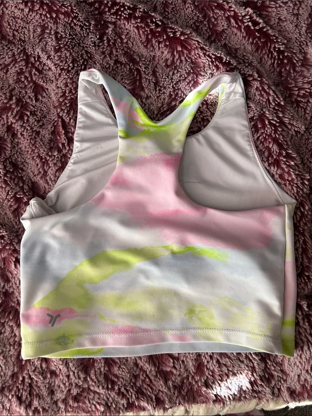Old Navy Pastel Tie-Dye Leggings & Crop Top Set - Pink, Lime & White